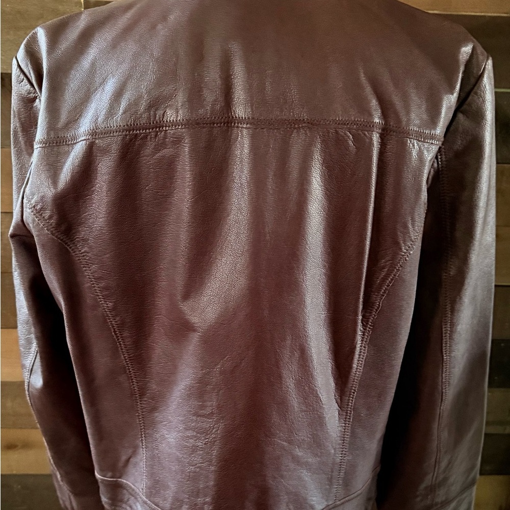 Caslon Brown Leather Jacket - Picture 2 of 8